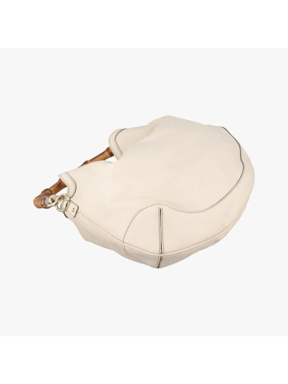 ★SOLD★ Gucci Bamboo White Leather Messenger Bag - Picture 5 of 15